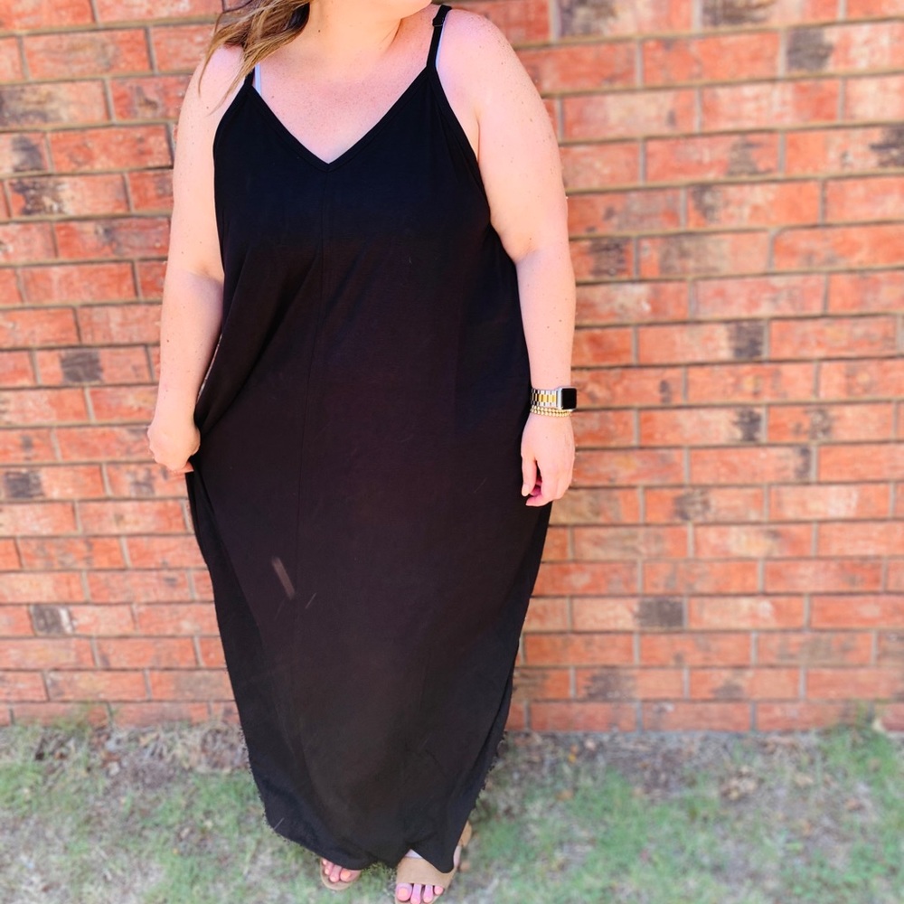 Strappy Black Maxi Dress